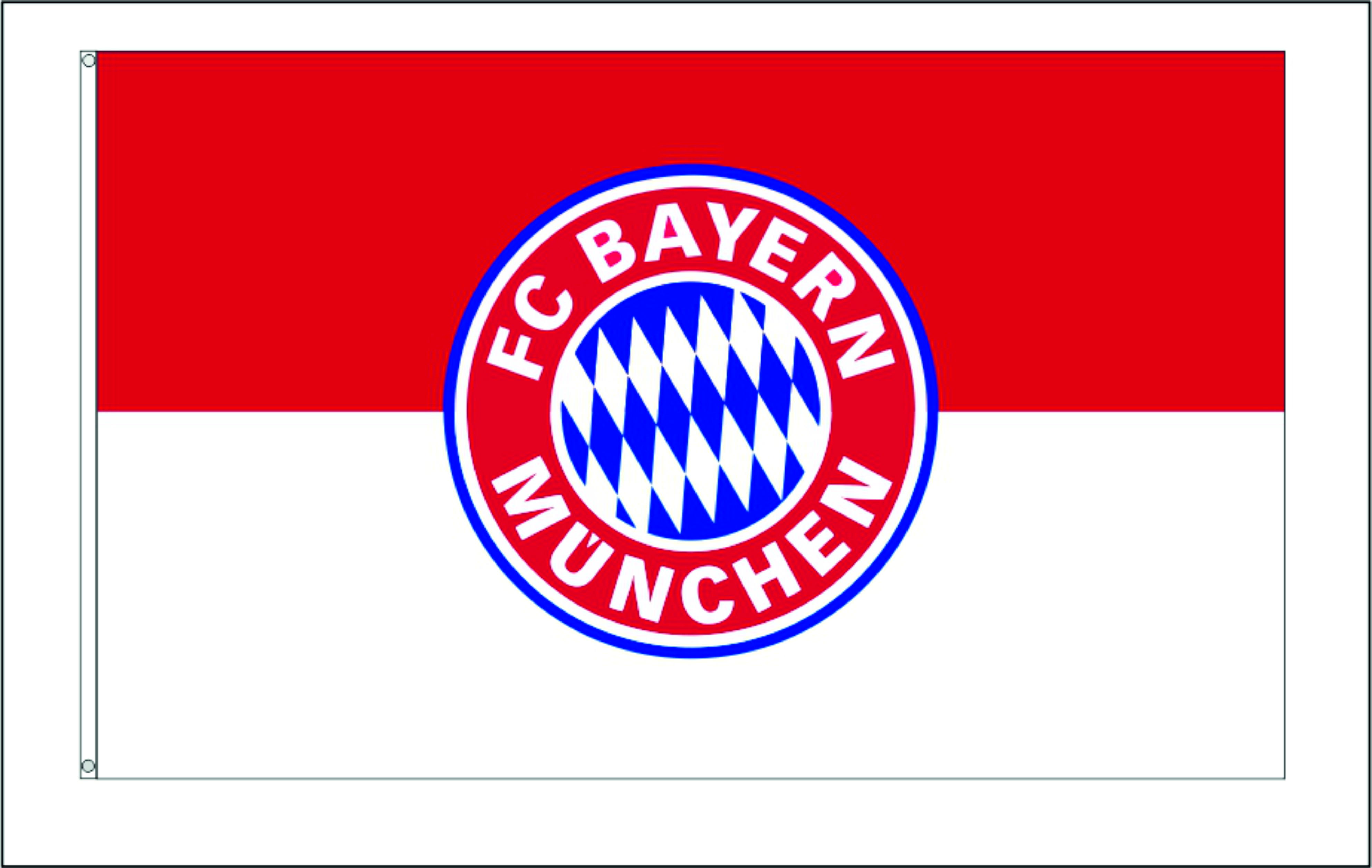 FC Bayern Fahne Originalware Flagge 100 x 150 cm Motiv Logo + Ösen Service    Nr. 828 Ö