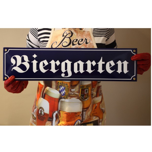 Biergarten XXL Emaille Schild Straßenschild Nr. 1790