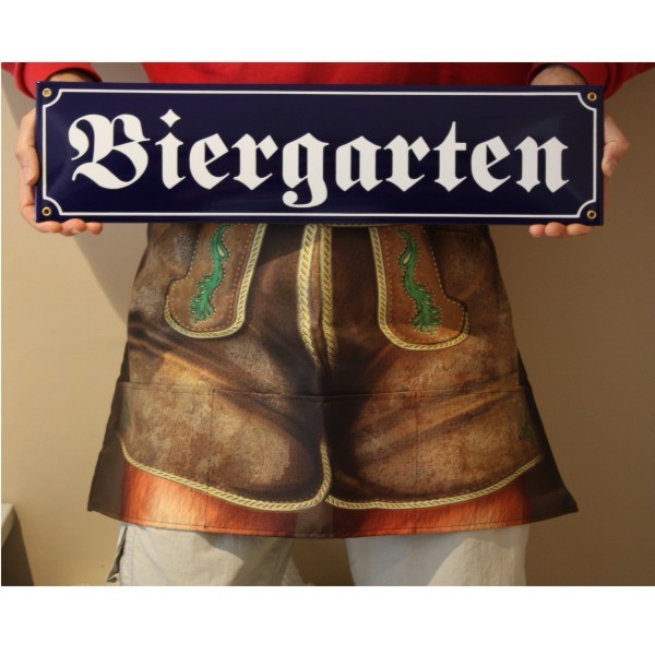 Biergarten XXL Emaille Schild Straßenschild Nr. 1790