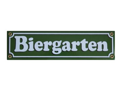 Biergarten Emaille Straßenschild Grün Nr. 1737