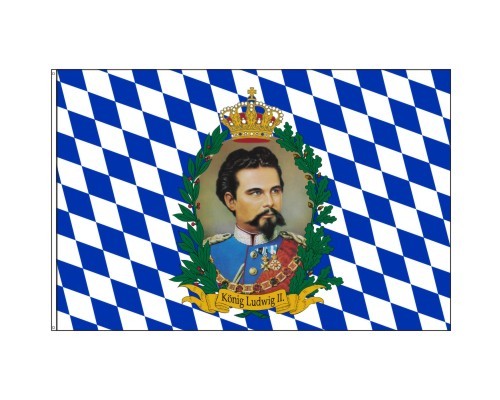 Bayerische Fahne mit dem Porträt vom König 100 x 150 cm Hissflagge Nr. 645