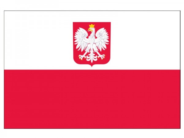 Polen mit Wappen Fahne 90 x 150 cm Nr. 728